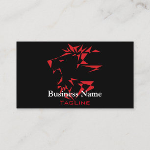Stamm Roar Lion Red auf Black Business Card Visitenkarte