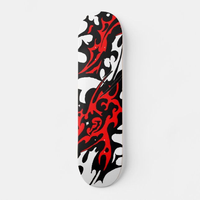 Stamm Tattoo Blades (rot und schwarz) Skateboard (Vorderseite)