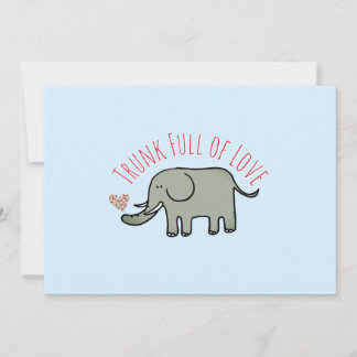 Stamm voller Liebe Süßer Elefant Doodle Einladung