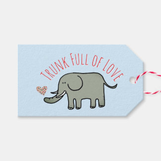 Stamm voller Liebe Süßer Elefant Doodle Geschenkanhänger