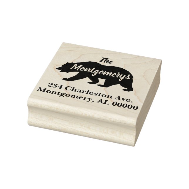 Stammadresse der Rustikal Woodlands Bear Silhouett Gummistempel (Stempel)