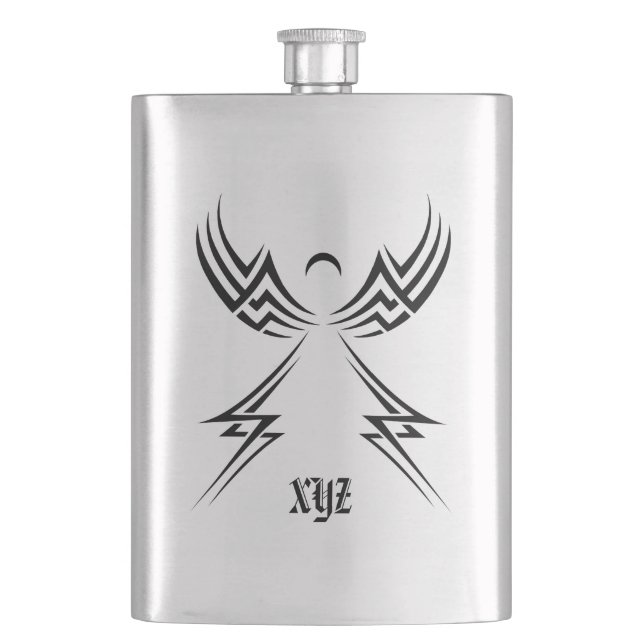 Stammangel-Monogramm-Flasche Flachmann (Vorderseite)