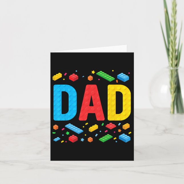 Stammbauer Gebäude Bricks Blocks Family Fathe Karte (Vorderseite)