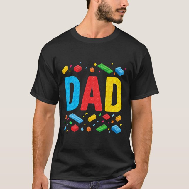 Stammbauer Gebäude Bricks Blocks Family Fathe T-Shirt (Vorderseite)