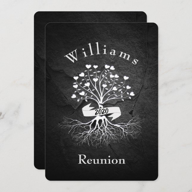 Stammbaum auf der Wiedersehen Einladung (Vorne/Hinten)