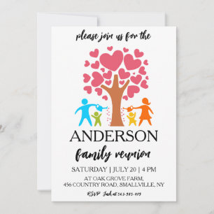 Stammbaum vereint Wiedersehen Einladung