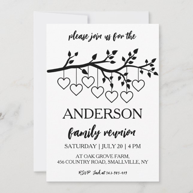 Stammbaum vereint Wiedersehen Einladung (Vorderseite)