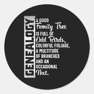 Stammbaumgenealogie für Genealoge Runder Aufkleber