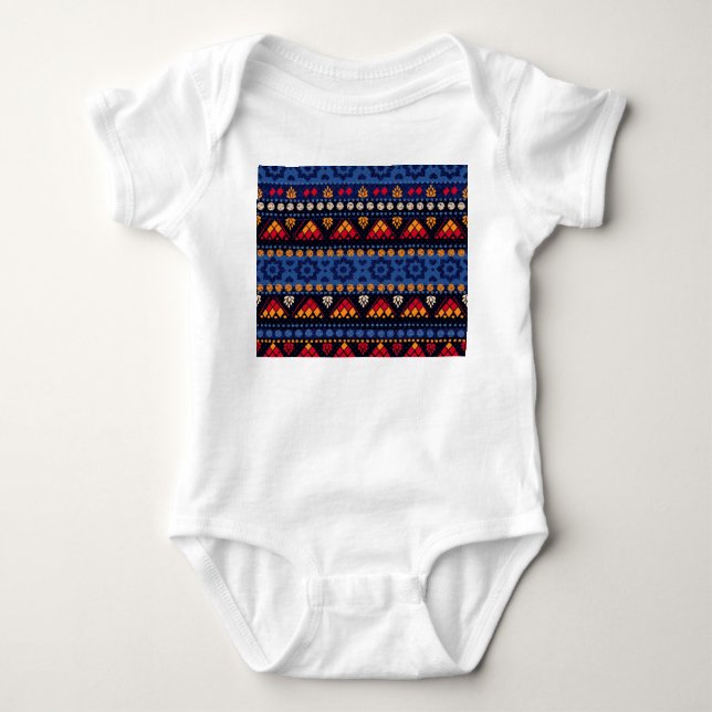 Stammbauweise: Multifunktionales nahtloses Muster. Baby Strampler (Vorderseite)