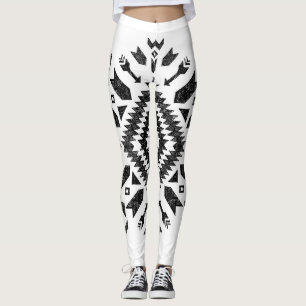 Stammbauweise: Schwarz-weiß handGezeichnet Leggings