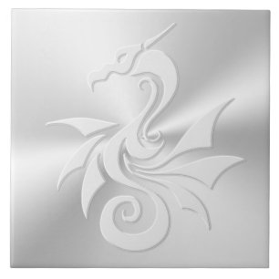 Stammdrache mit Embossed-Effekt Fliese