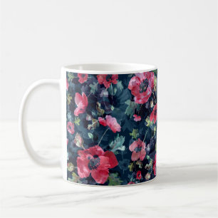 Stammenahtloses Muster. Vintage Darstellung Kaffeetasse