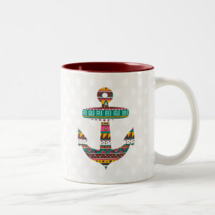 Stammes- Anker Zweifarbige Tasse