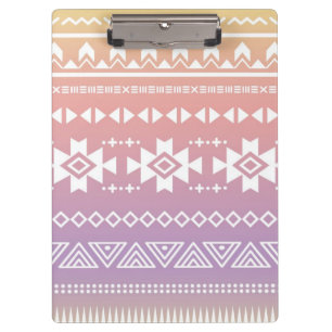 Stammes- Aztec-Ombre-Muster Klemmbrett