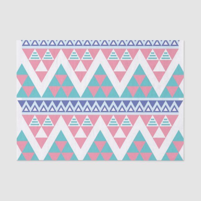 Stammes- aztekisches buntes Muster Seidenpapier (Vorderseite)