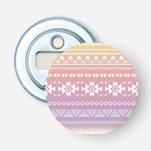 Stammes- aztekisches ombre Muster Flaschenöffner (Vorderseite)