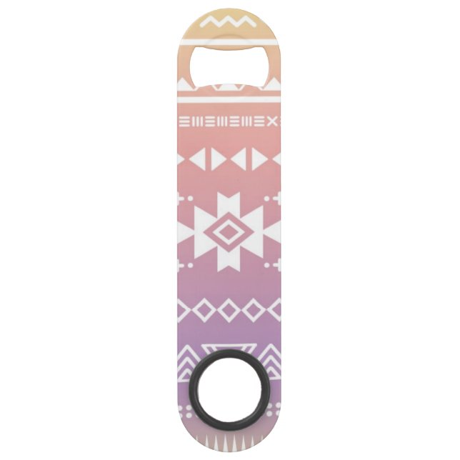 Stammes- aztekisches ombre Muster Speed Flaschenöffner (Vorderseite)