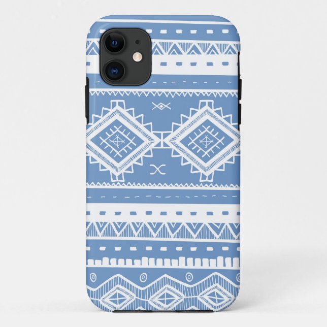 Stammes- aztekisches Spitze-Muster (Singrünblau) Case-Mate iPhone Hülle (Rückseite)