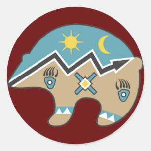 Stammes- Bärn-Entwurf Runder Aufkleber