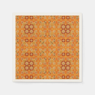 Stammes-Batik - Bernstein- und Brauntöne Serviette