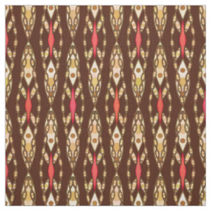 Stammes- Batik - Brown, TAN und Koralle Stoff