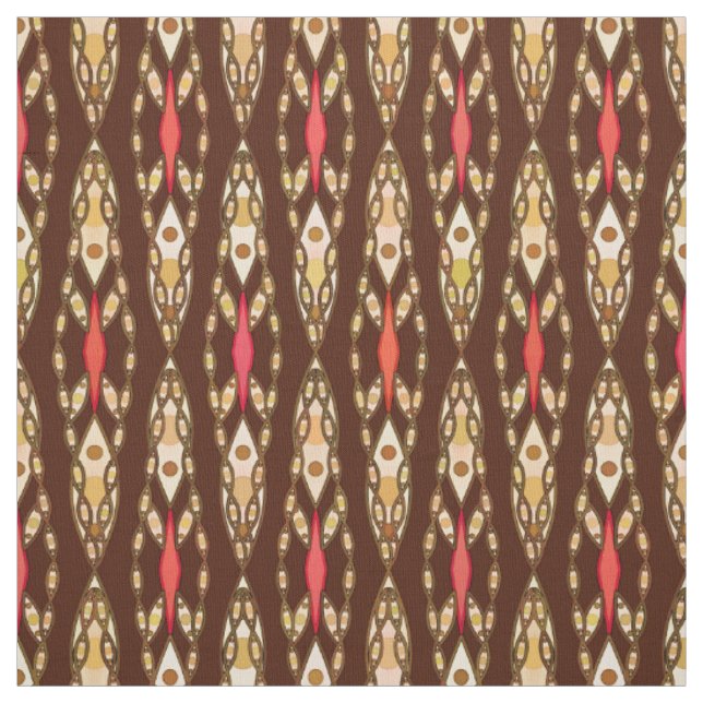 Stammes- Batik - Brown, TAN und Koralle Stoff (Muster)