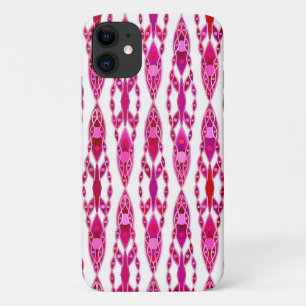 Stammes-Batik - Burgund und Fuchsia-Rosa iPhone 11 Hülle