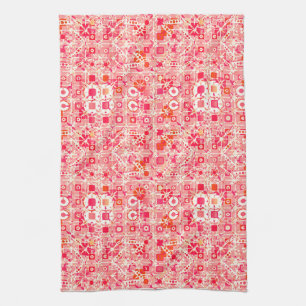 Stammes-Batik - korallenrosa, korallenorange und c Handtuch