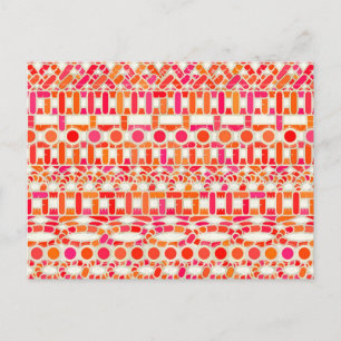 Stammes-Batik - Oranges und Pinktöne Postkarte