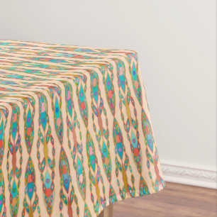 Stammes-Batik - Pfirsichrosa und Türkis Tischdecke