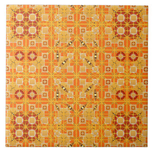 Stammes- Batik - Schatten des Bernsteines und des Fliese