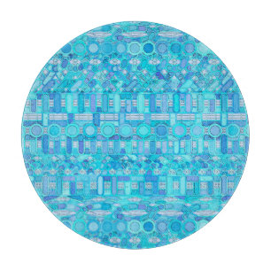 Stammes- Batik - Schatten des Blaus Schneidebrett