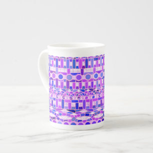 Stammes- Batik - Schatten von violettem Lila Prozellantasse