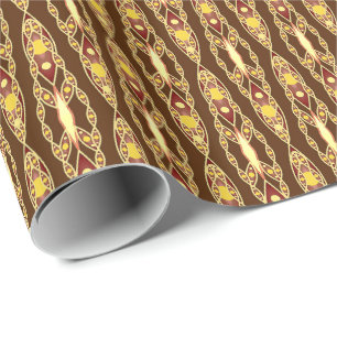 Stammes- Batik - schokoladenbraun und beige Geschenkpapier