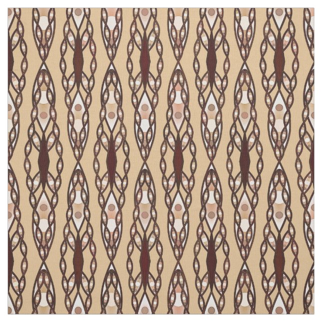 Stammes- Batik - TAN, dunkles Brown und Creme Stoff (Muster)
