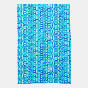 Stammes-Batik - türkis, aqua und kobaltblau Geschirrtuch