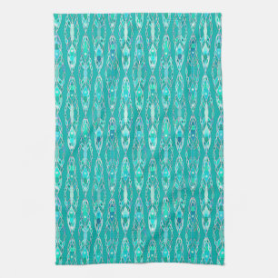 Stammes-Batik - Türkis und Aquamarin Handtuch