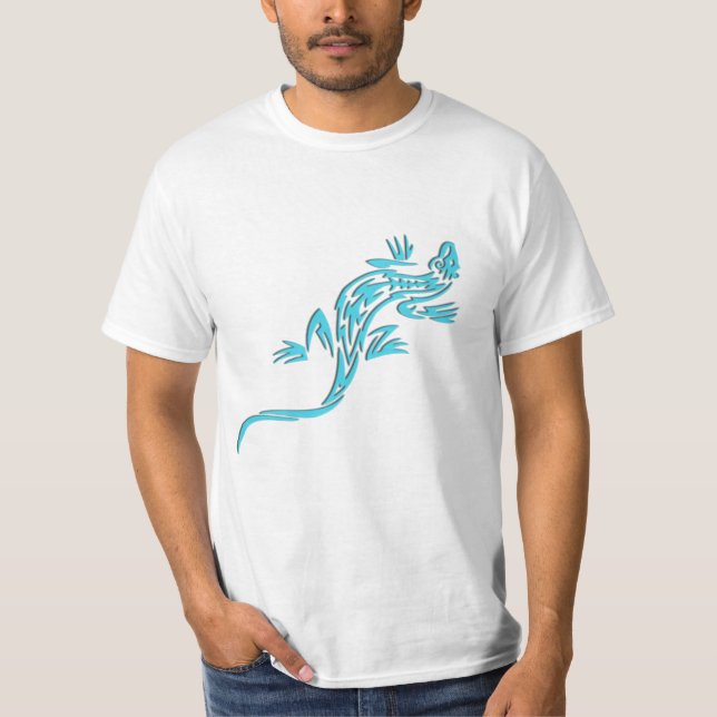 Stammes- blaue Eidechse T-Shirt (Vorderseite)