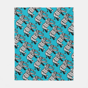 Stammes Bohemische Elefanten Custom Fleece Blanket