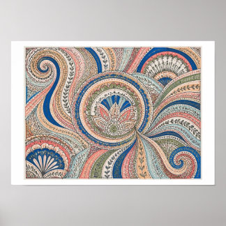 Stammes-Doodle-Kunst Poster
