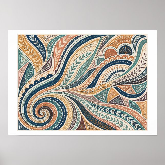 Stammes-Doodle-Kunst Poster (Vorne)