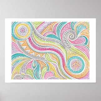 Stammes-Doodle-Kunst Poster