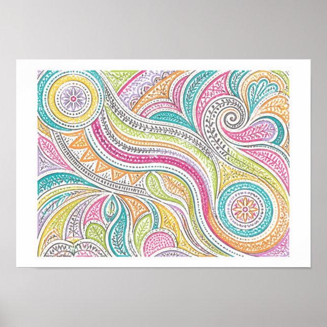 Stammes-Doodle-Kunst Poster (Vorne)