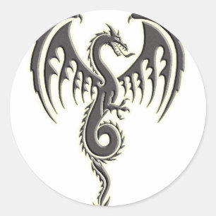 Stammes- Drache Runder Aufkleber