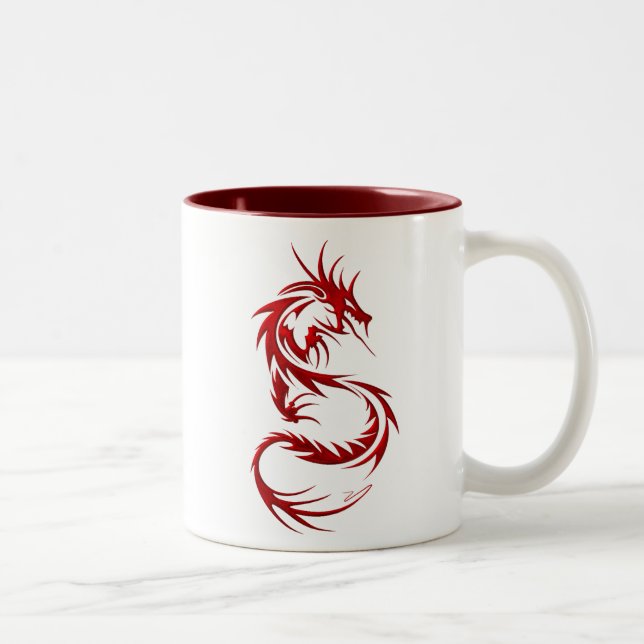 Stammes- Drache Zweifarbige Tasse (Rechts)