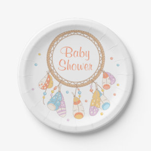 Stammes- Dreamcatcher Boho Babyparty Pappteller