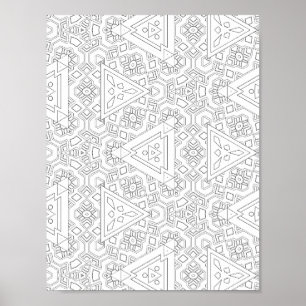 Stammes-Dreieck-Muster-Malvorlage Geometrisch Poster