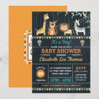 Stammes- Dschungel-Safari-TierBabyparty-Tafel