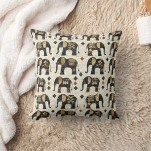 Stammes-Elefanten-Boho-Muster (2) Kissen