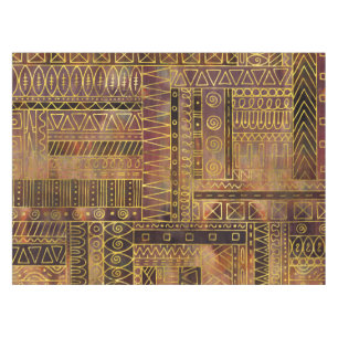 Stammes- ethnisches Boho Mustergold und -BRAUN Tischdecke